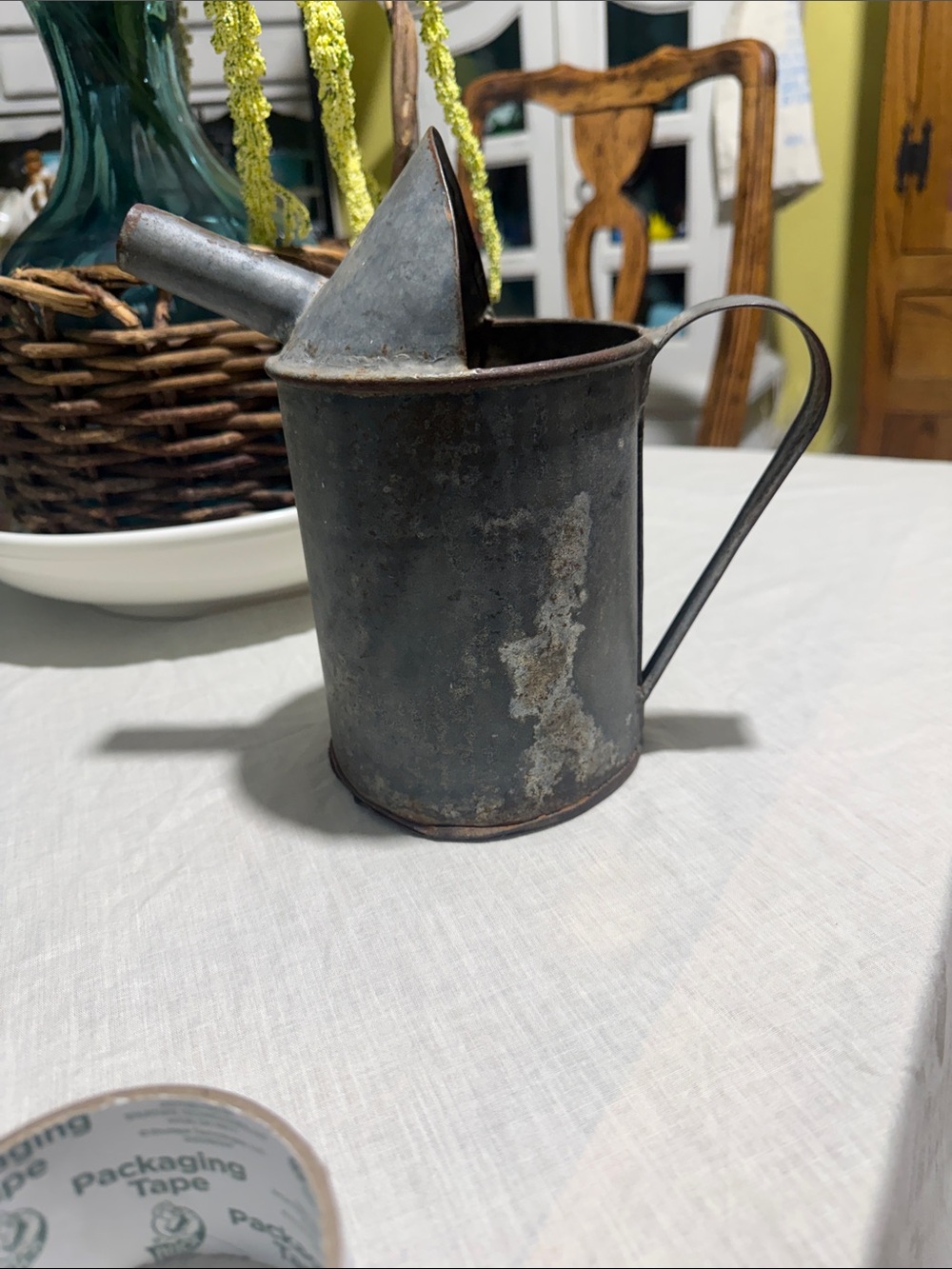 vintage galvanized metal service station oil measuring can 🔥🔥flash